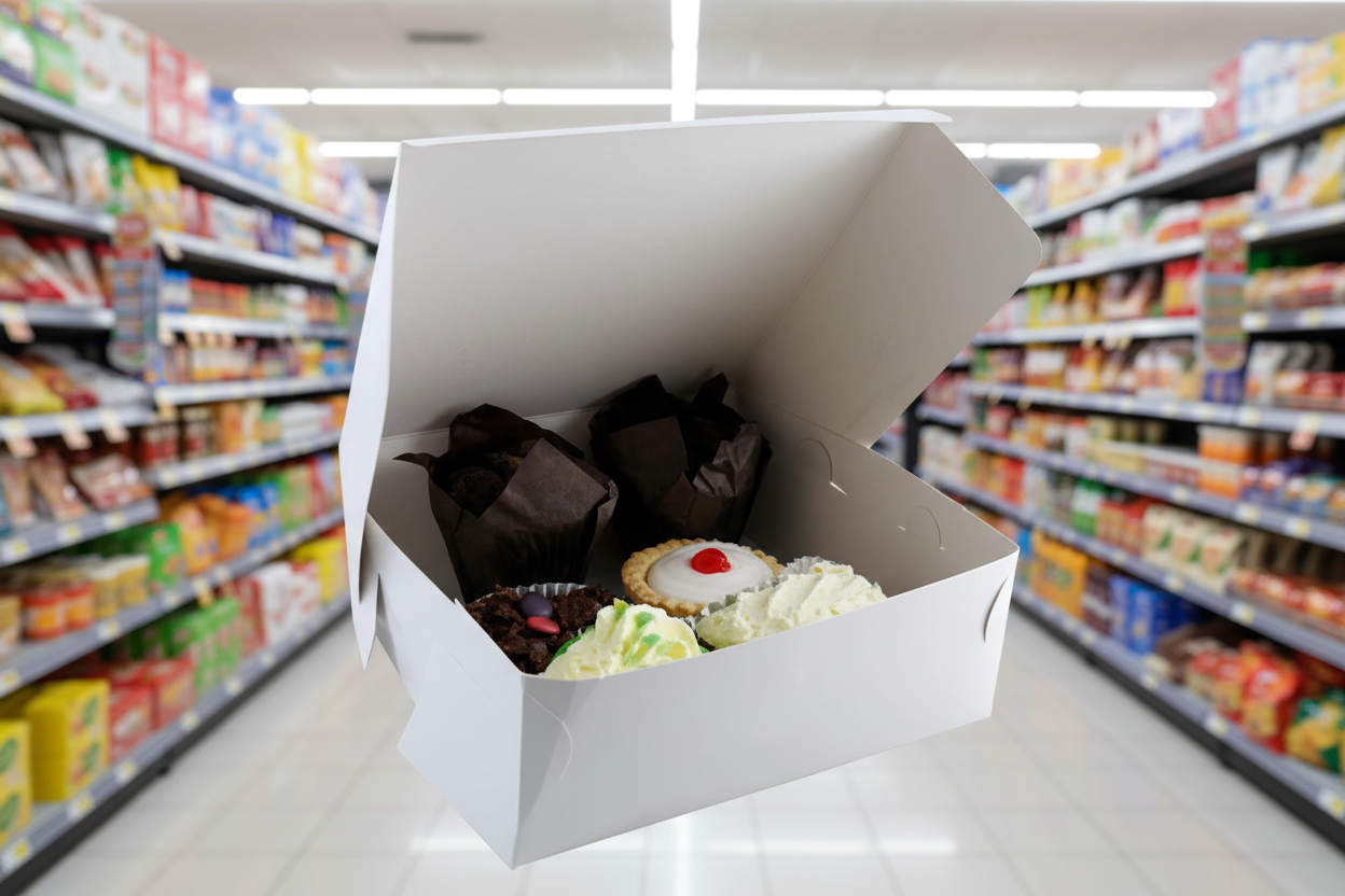 Folding Cake Box White 12 Inch
