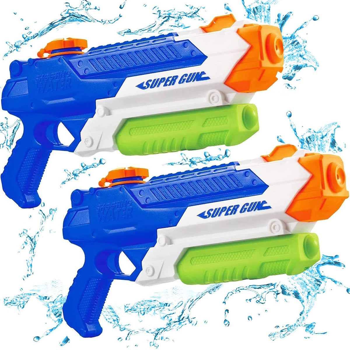 Cakuni Water Guns 2-Pack – 14in, 1000cc Capacity, 45ft Range for Pool & Backyard Fun