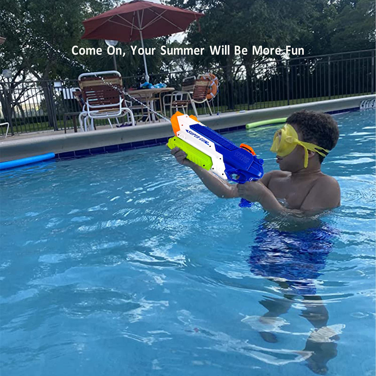 Cakuni Water Guns 2-Pack – 14in, 1000cc Capacity, 45ft Range for Pool & Backyard Fun