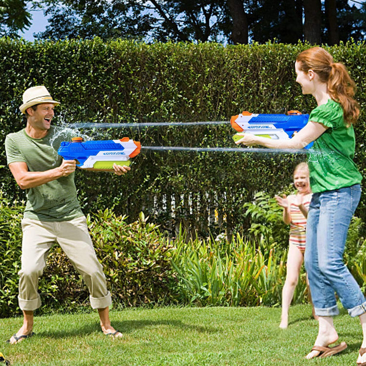 Cakuni Water Guns 2-Pack – 14in, 1000cc Capacity, 45ft Range for Pool & Backyard Fun