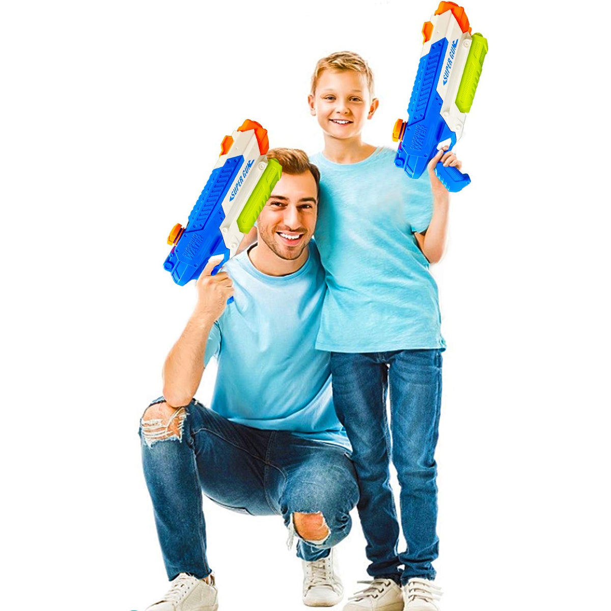 Cakuni Water Guns 2-Pack – 14in, 1000cc Capacity, 45ft Range for Pool & Backyard Fun