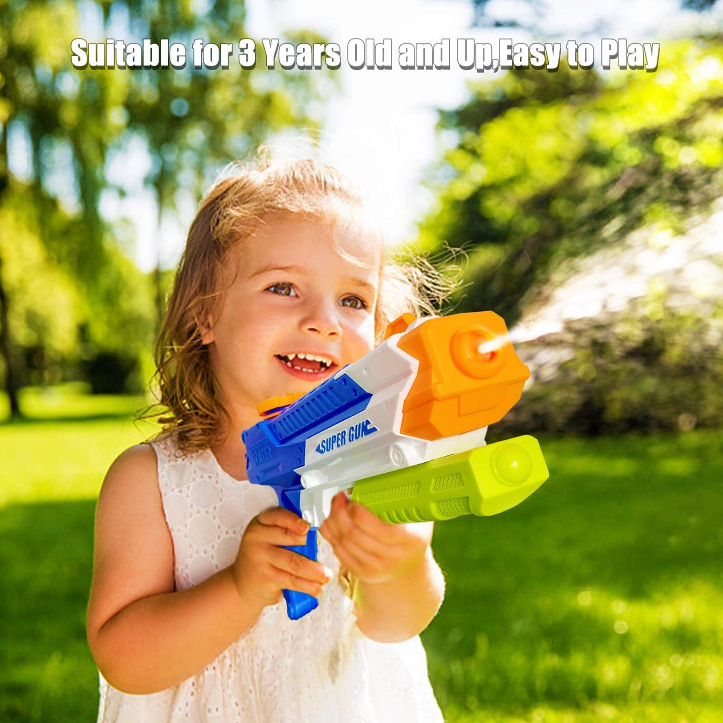 Cakuni Water Guns for Kids – 2 Pack, 400cc, 30ft Soaker Squirt Guns for Pool Beach
