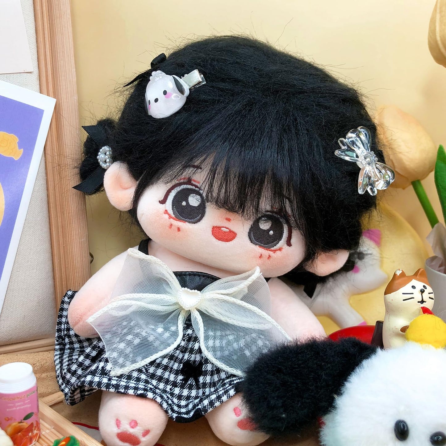 CALEMBOU Plush Doll 20cm – Skeleton Figure, Dress-Up Anime Plush Toy