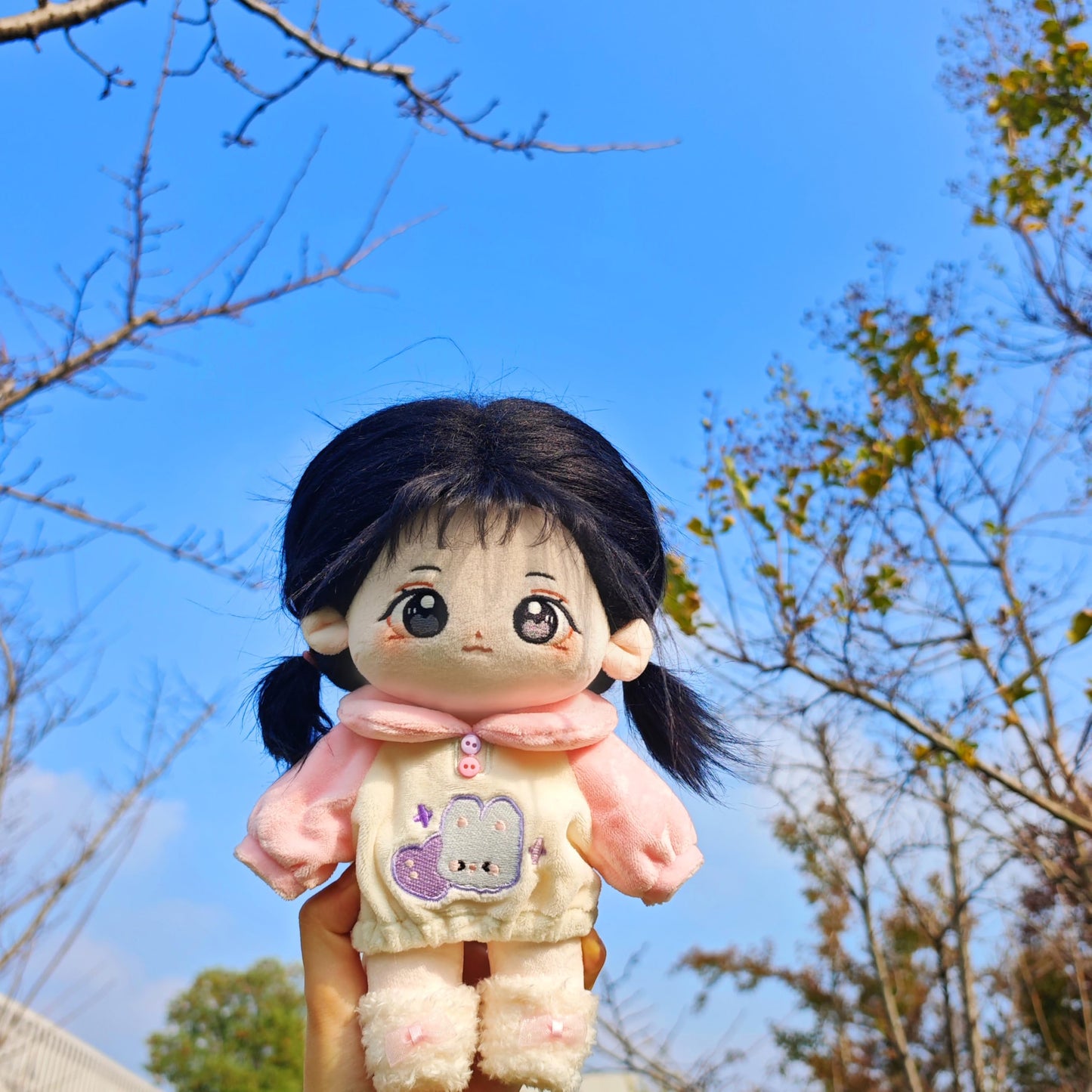 CALEMBOU Plush Doll 20cm – Cute Skeleton Anime Plush with Clothes