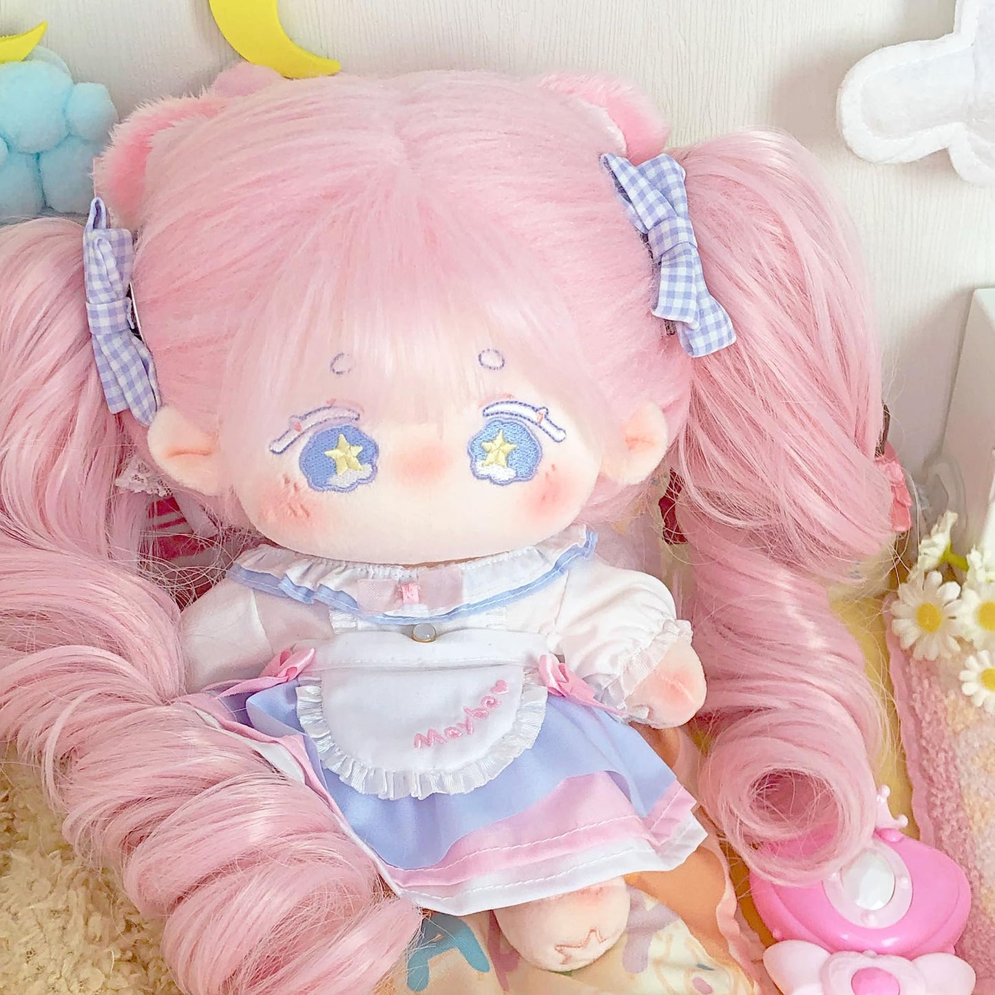 CALEMBOU Plush Doll 20cm with Skeleton – Cute Dress-Up Toy, Kawaii Gift with Clothes