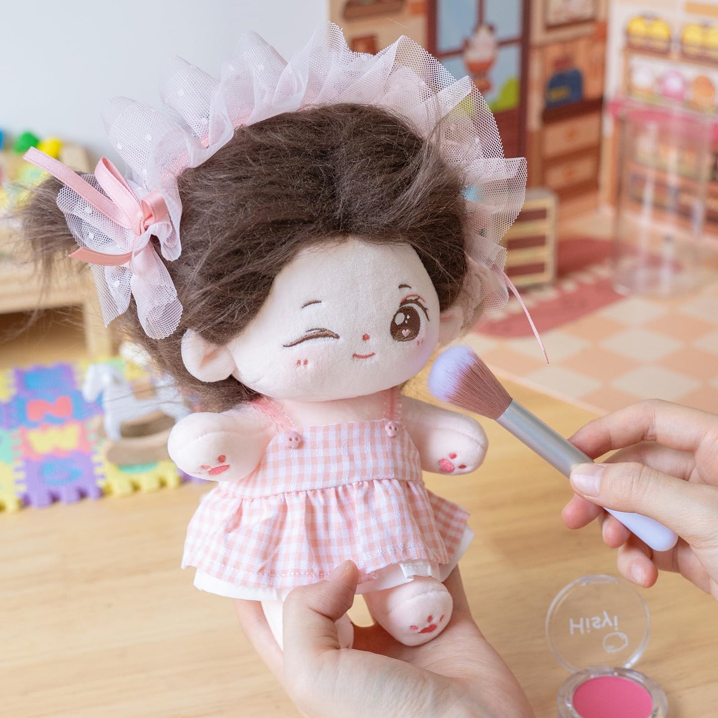 CALEMBOU Plush Doll Winkii 20cm – Cute Dress-Up Doll, Kawaii Anime Plush Toy