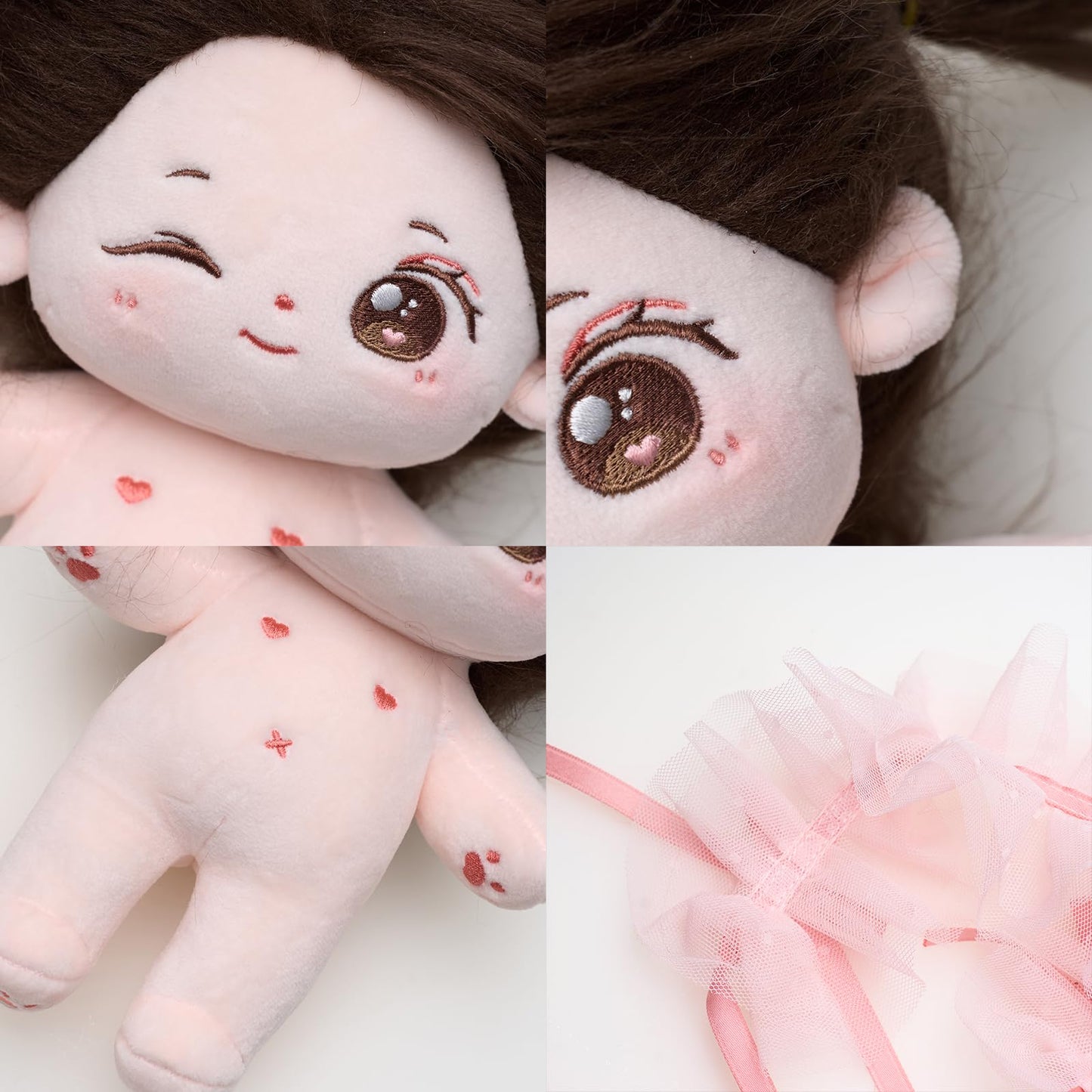 CALEMBOU Plush Doll Winkii 20cm – Cute Dress-Up Doll, Kawaii Anime Plush Toy
