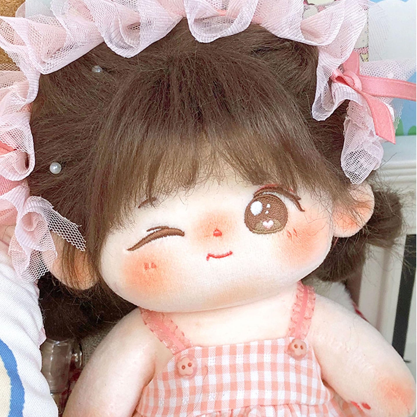 CALEMBOU Plush Doll Winkii 20cm – Cute Dress-Up Doll, Kawaii Anime Plush Toy