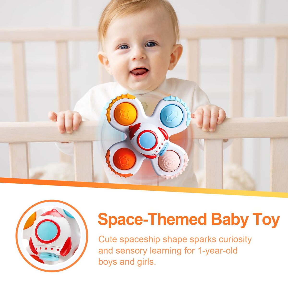 CalfQueen Baby Suction Cup Spinner Toy – Travel Fidget for Toddlers
