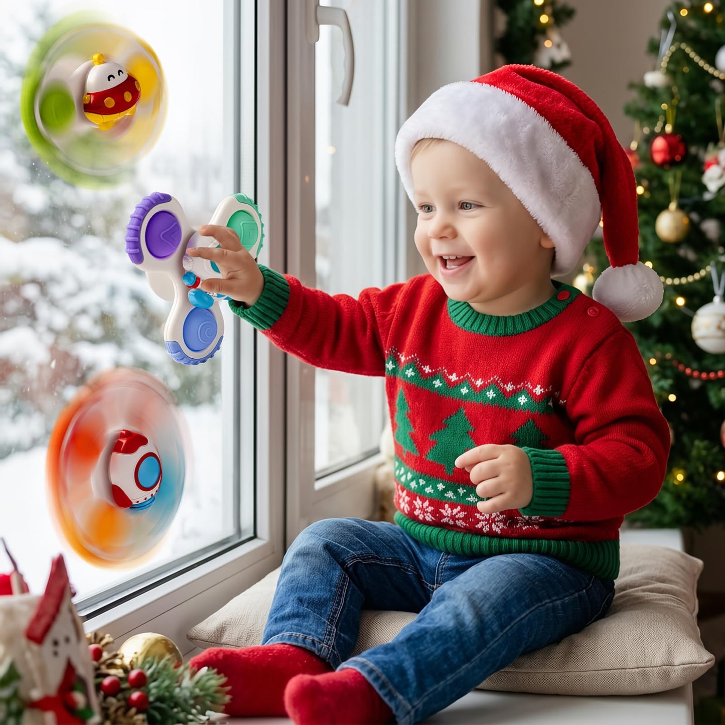 CalfQueen Baby Suction Cup Spinner Toy – Travel Fidget for Toddlers