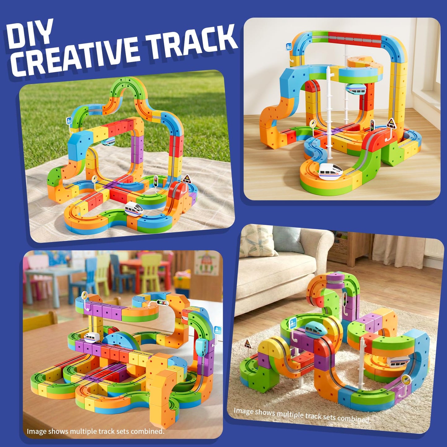 CalfQueen KlickRail Electric Train Set – 88-Piece Flexible Race Track for Kids 3–8