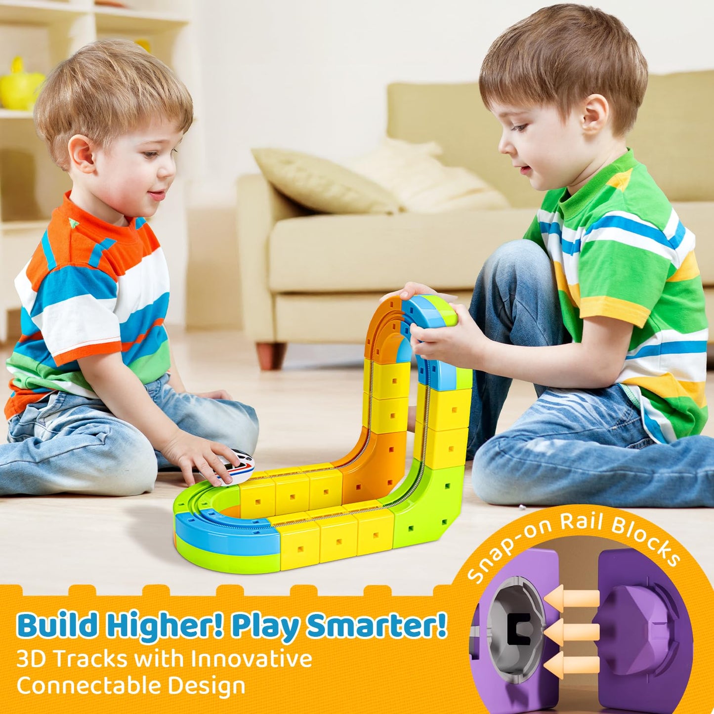 CalfQueen KlickRail Electric Train Set – 32-Piece Flexible Track for Kids 3-8