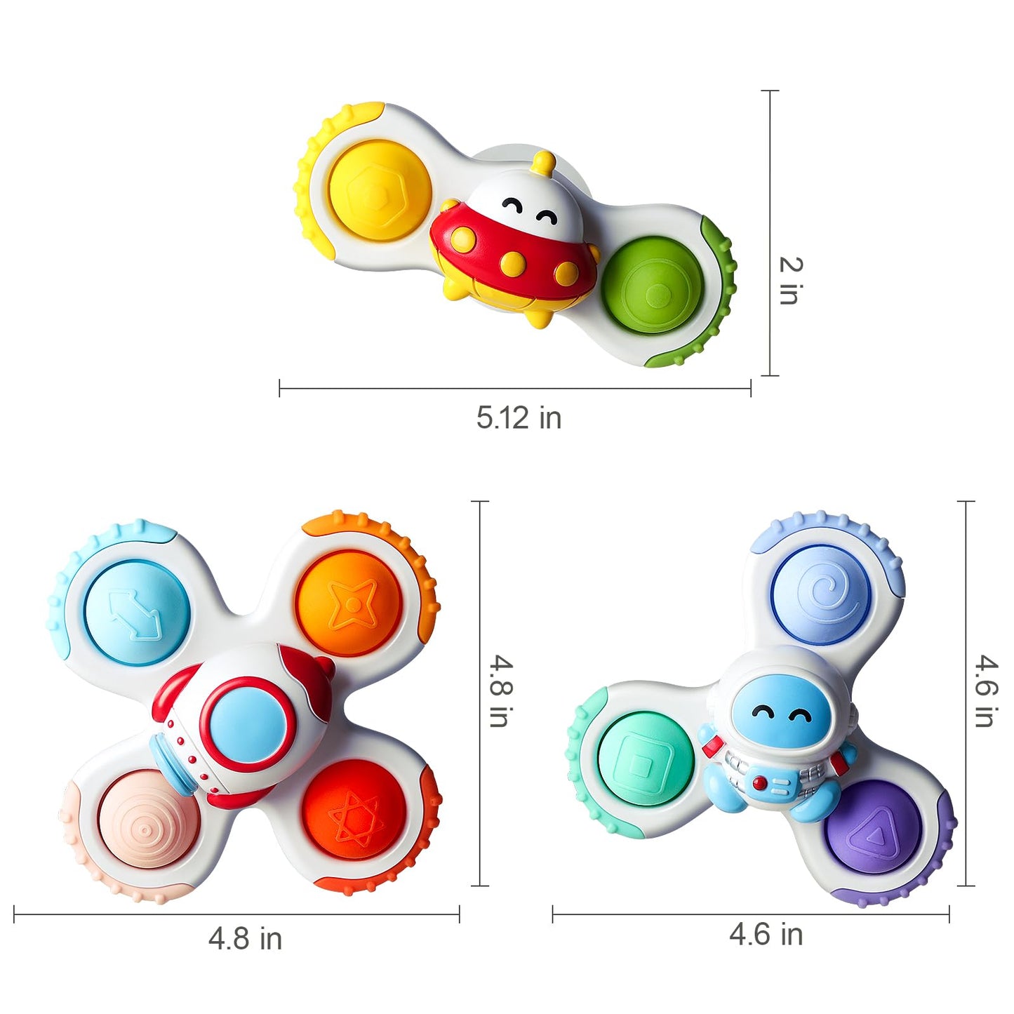 CalfQueen Baby Suction Cup Spinner Toy – Travel Fidget for Toddlers