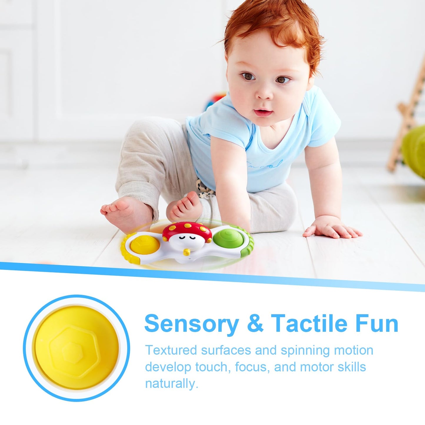 CalfQueen Baby Suction Cup Spinner Toy – Travel Fidget for Toddlers