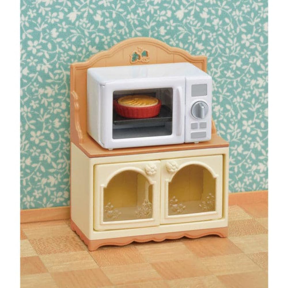 Calico Critters Microwave Cabinet | Dollhouse Kitchen Furniture & Decor (1:24 Scale)