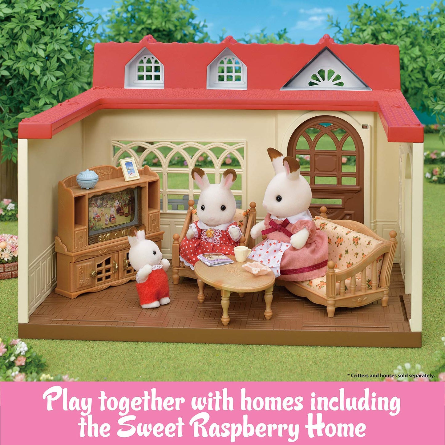 Calico Critters Comfy Living Room Set – Dollhouse Furniture & Accessories for 3+