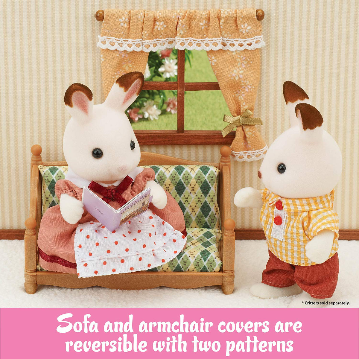 Calico Critters Comfy Living Room Set – Dollhouse Furniture & Accessories for 3+