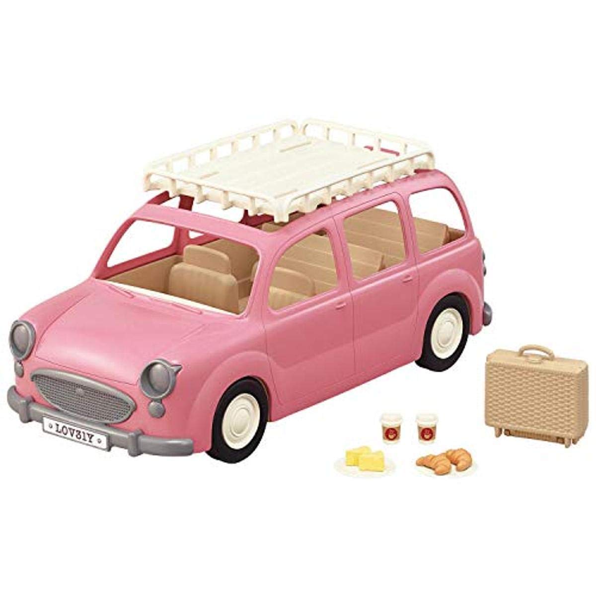 Calico Critters Family Picnic Van for Dolls – Seats Up to 10 Figures | Pink Toy Vehicle