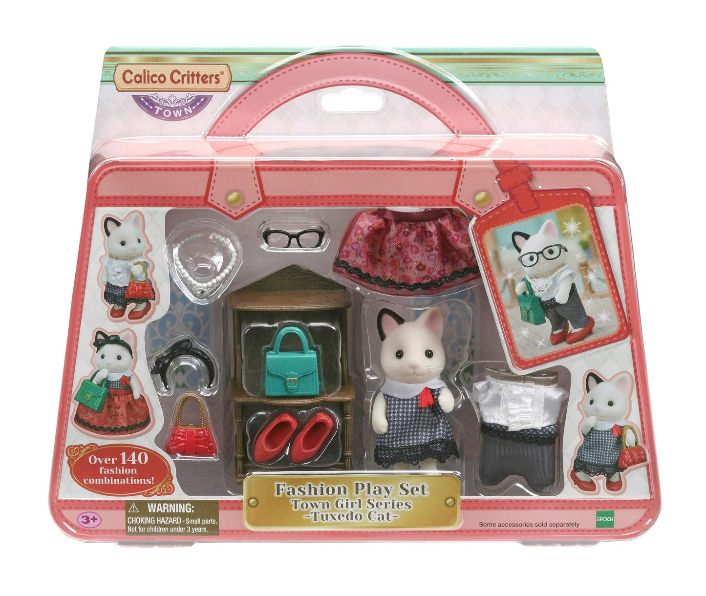 Calico Critters Fashion Playset Tuxedo Cat Felicia Outfit & Accessories
