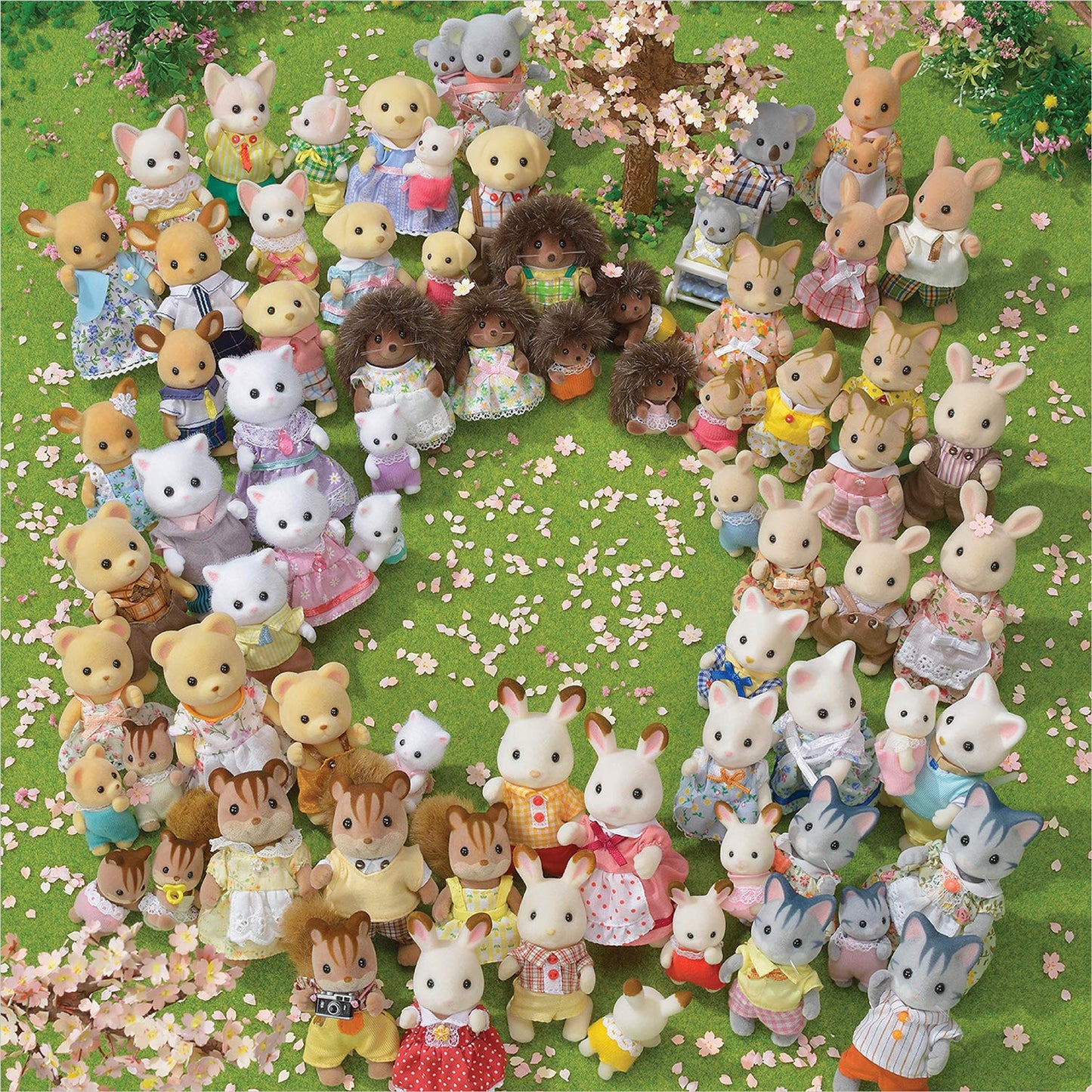 Calico Critters Hopscotch Rabbit Family – Poseable Doll Figures for Village Play