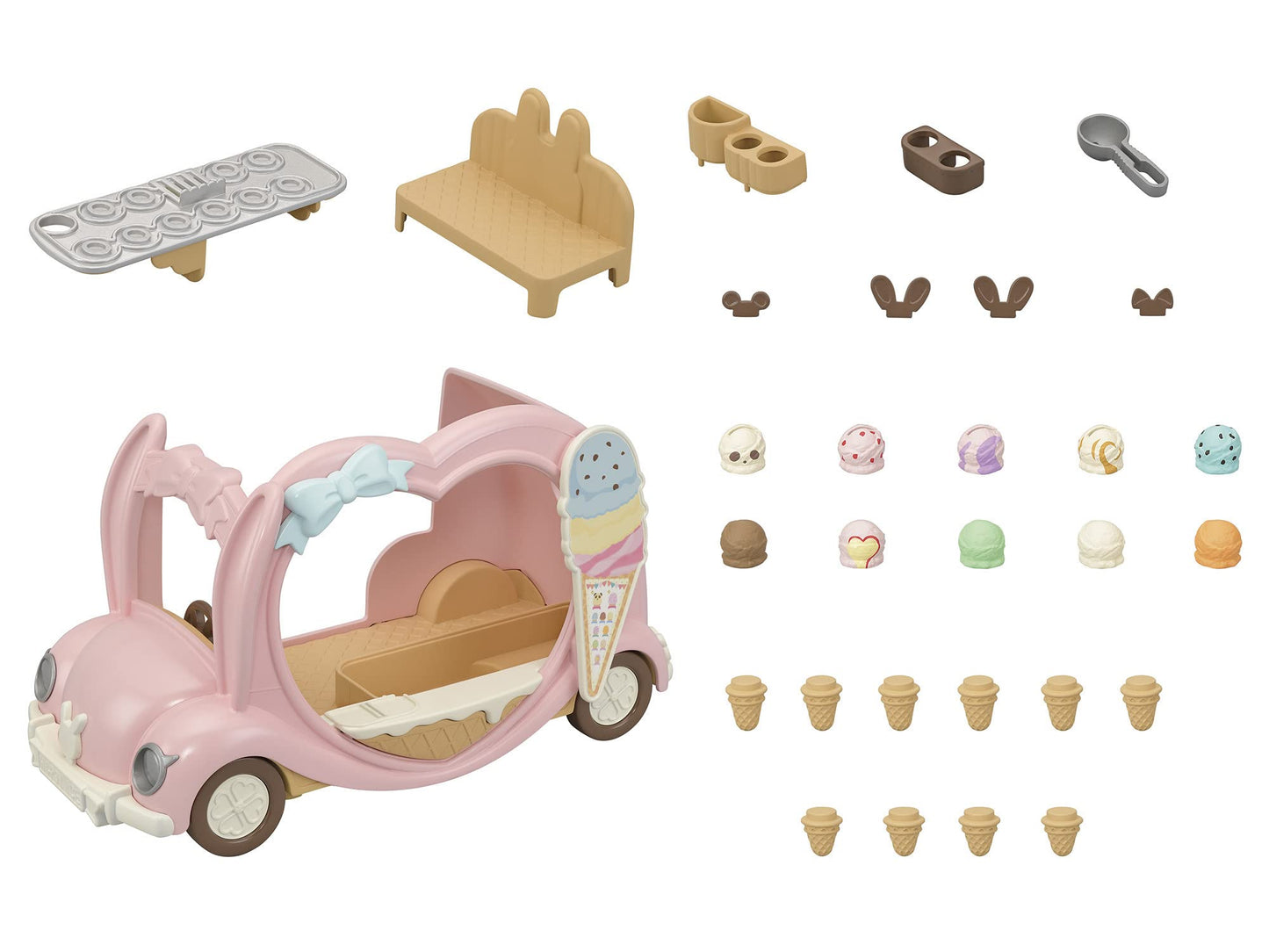 Calico Critters Ice Cream Van – Amusement Park Doll Playset with 28 Accessories