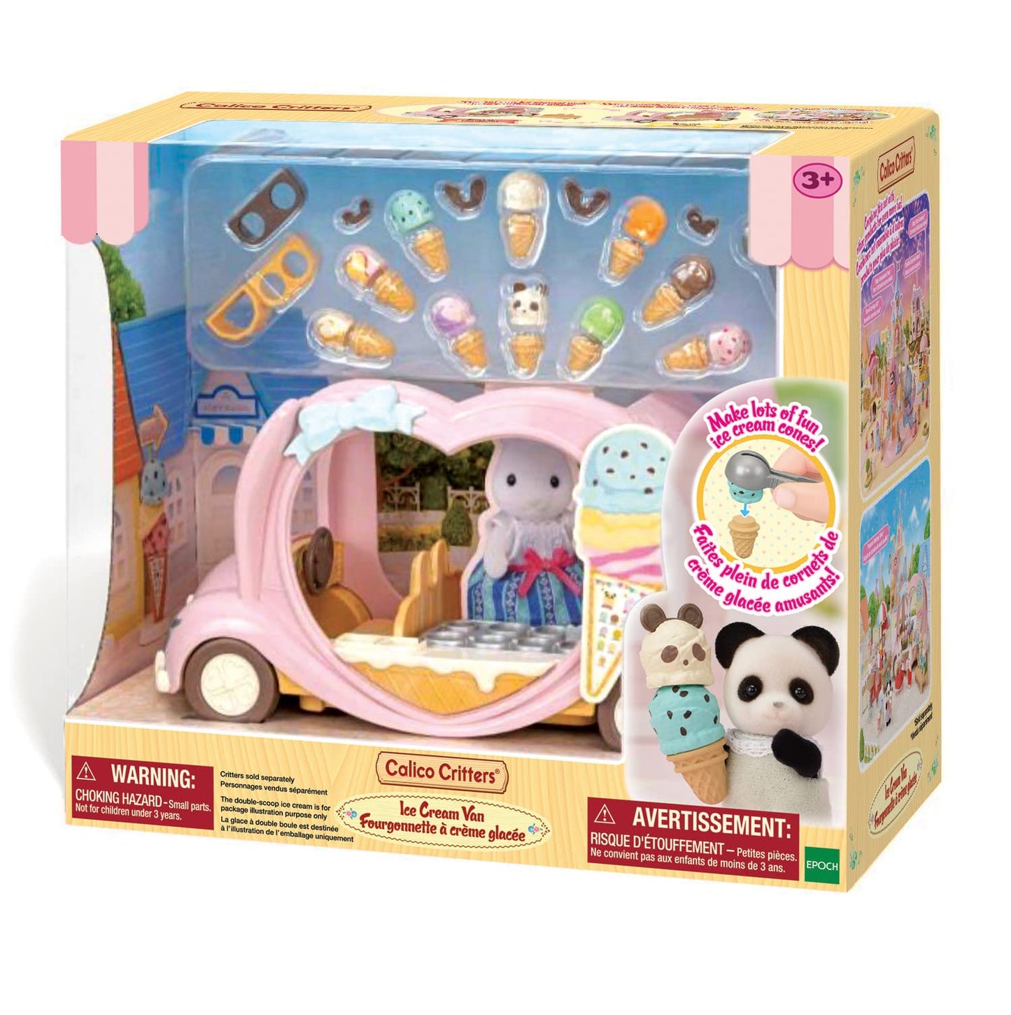 Calico Critters Ice Cream Van – Amusement Park Doll Playset with 28 Accessories