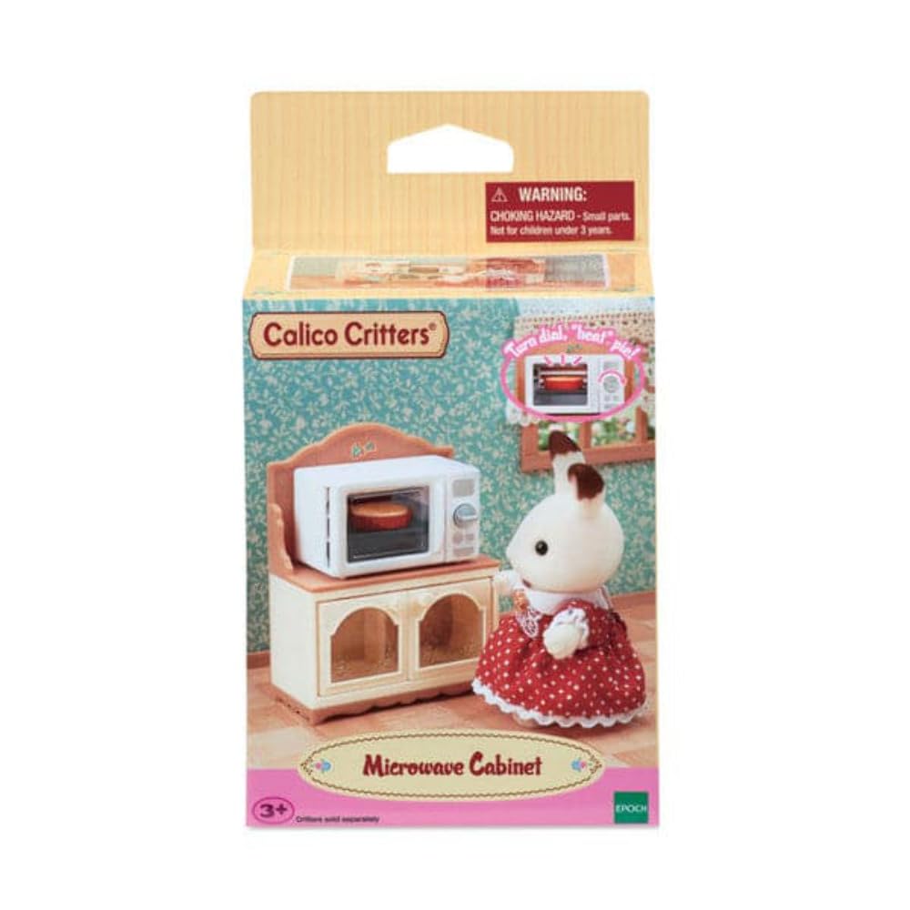 Calico Critters Microwave Cabinet | Dollhouse Kitchen Furniture & Decor (1:24 Scale)