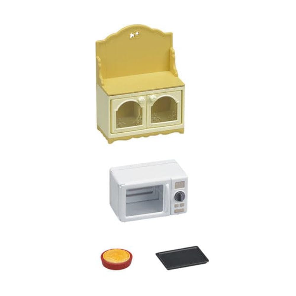 Calico Critters Microwave Cabinet | Dollhouse Kitchen Furniture & Decor (1:24 Scale)