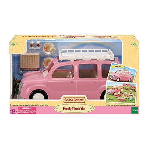 Calico Critters Family Picnic Van for Dolls – Seats Up to 10 Figures | Pink Toy Vehicle