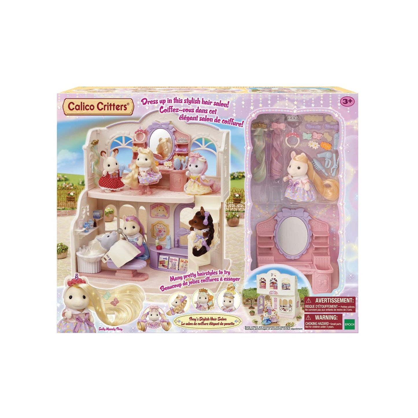 Calico Critters Pony's Stylish Hair Salon – 2-Story Playset with Sally & 40+ Accessories