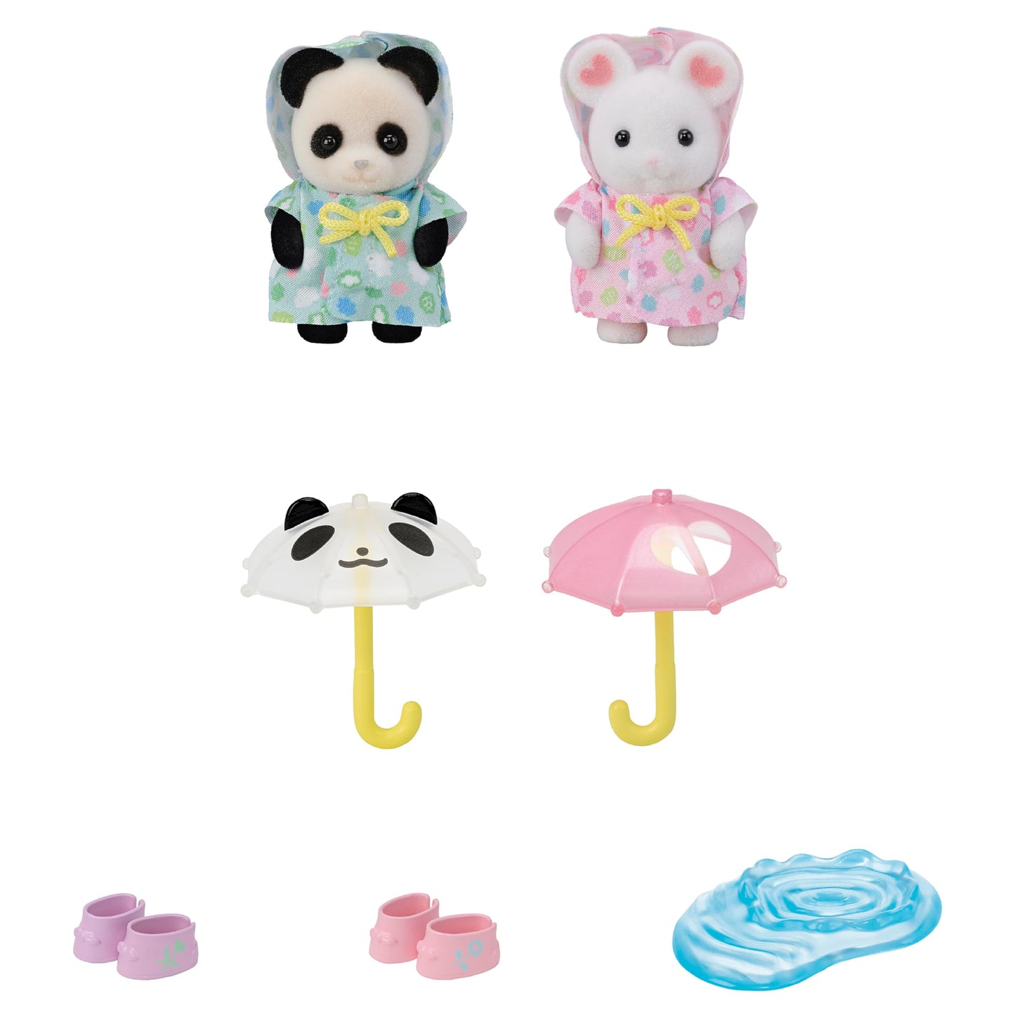 Calico Critters Nursery Friends Rainy Day Duo – Two Babies with Umbrellas