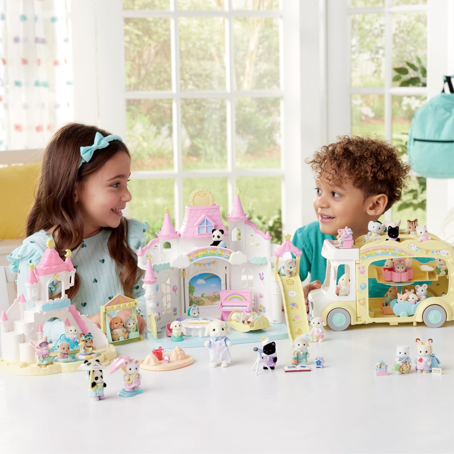 Calico Critters Nursery Friends Rainy Day Duo – Two Babies with Umbrellas