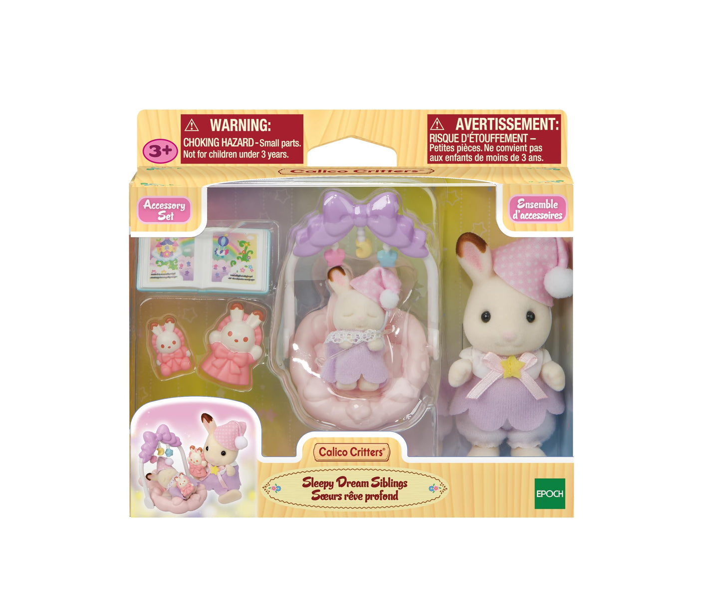 Calico Critters Sleepy Dream Siblings – Bedtime Play Set for 3+