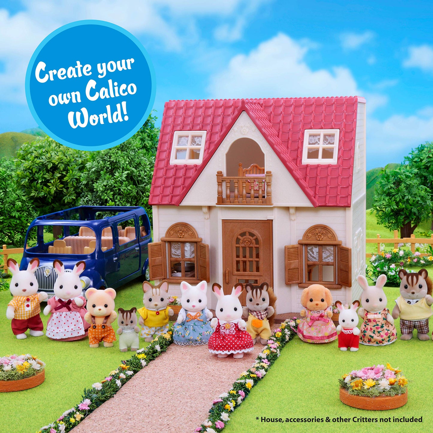 Calico Critters Walnut Squirrel Family – 4-Piece Collectible Doll Figures for Ages 3+