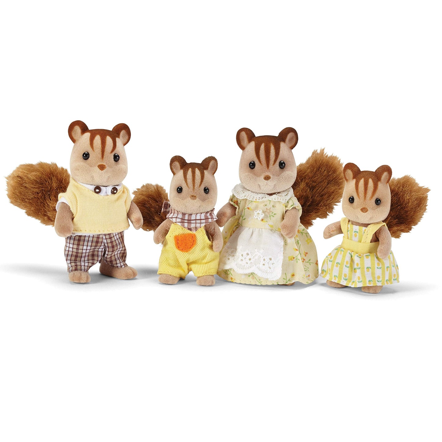 Calico Critters Walnut Squirrel Family – 4-Piece Collectible Doll Figures for Ages 3+