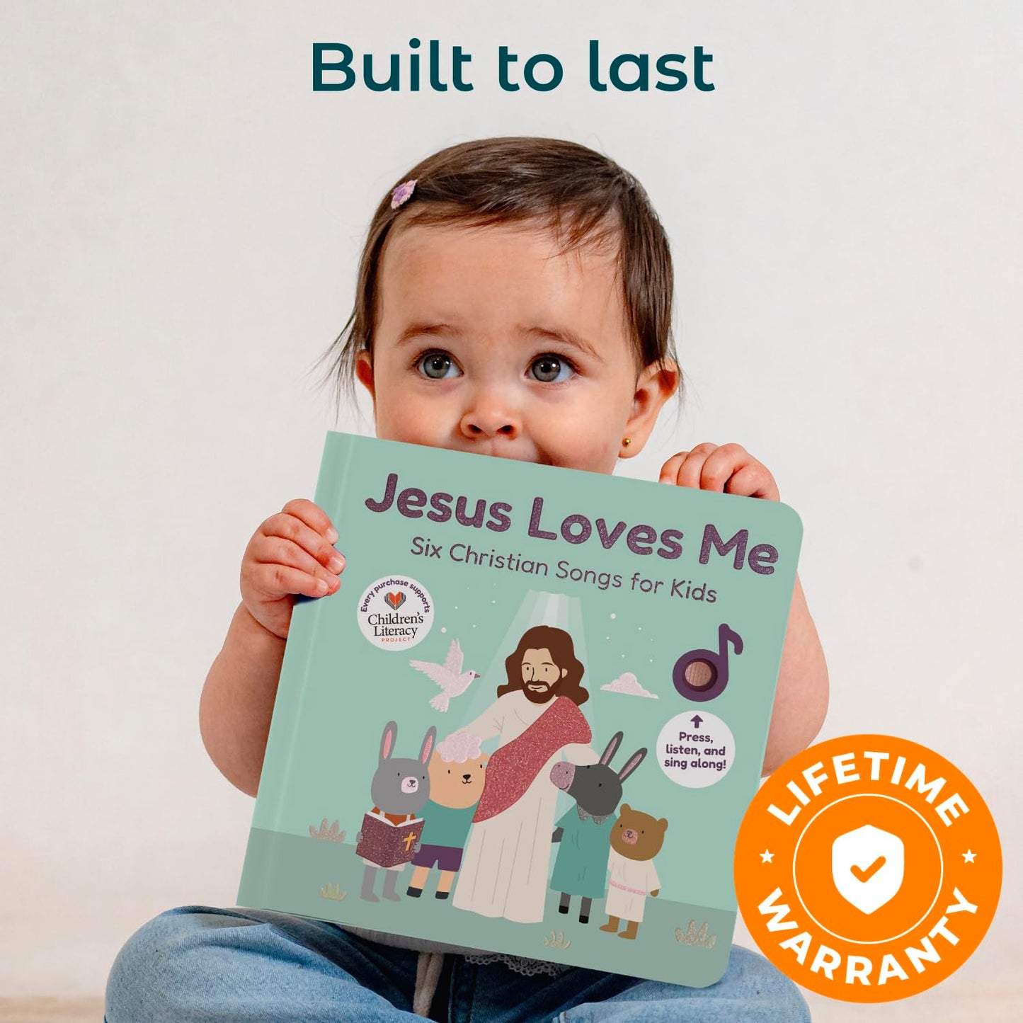 Cali's Books Jesus Loves Me Music Book for Toddlers 1-3 | Christian Musical Toy with USB-C Rechargeable Sound Book