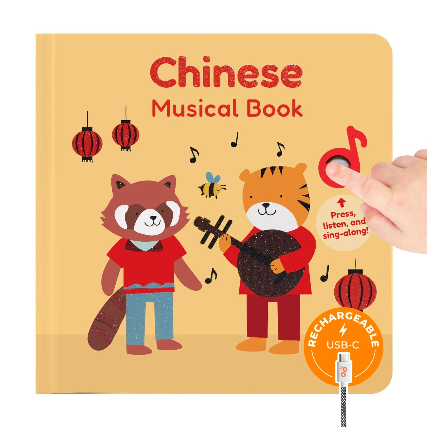 Cali's Books Chinese Nursery Rhymes Book – Sound Book for Toddlers, Bilingual Lyrics & Translations
