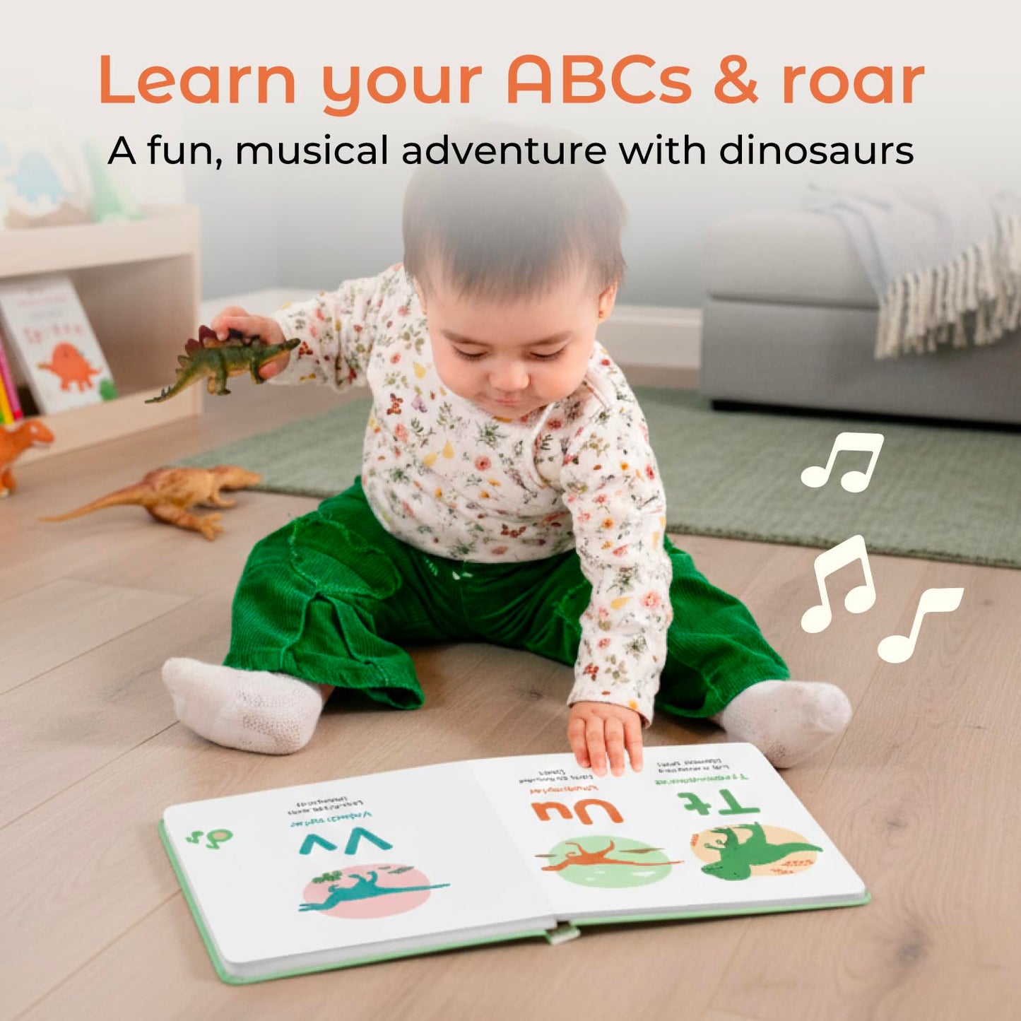 Cali's Books Dinosaur Alphabet Book for Toddlers 1-3 | Interactive Dino ABC Sound Book