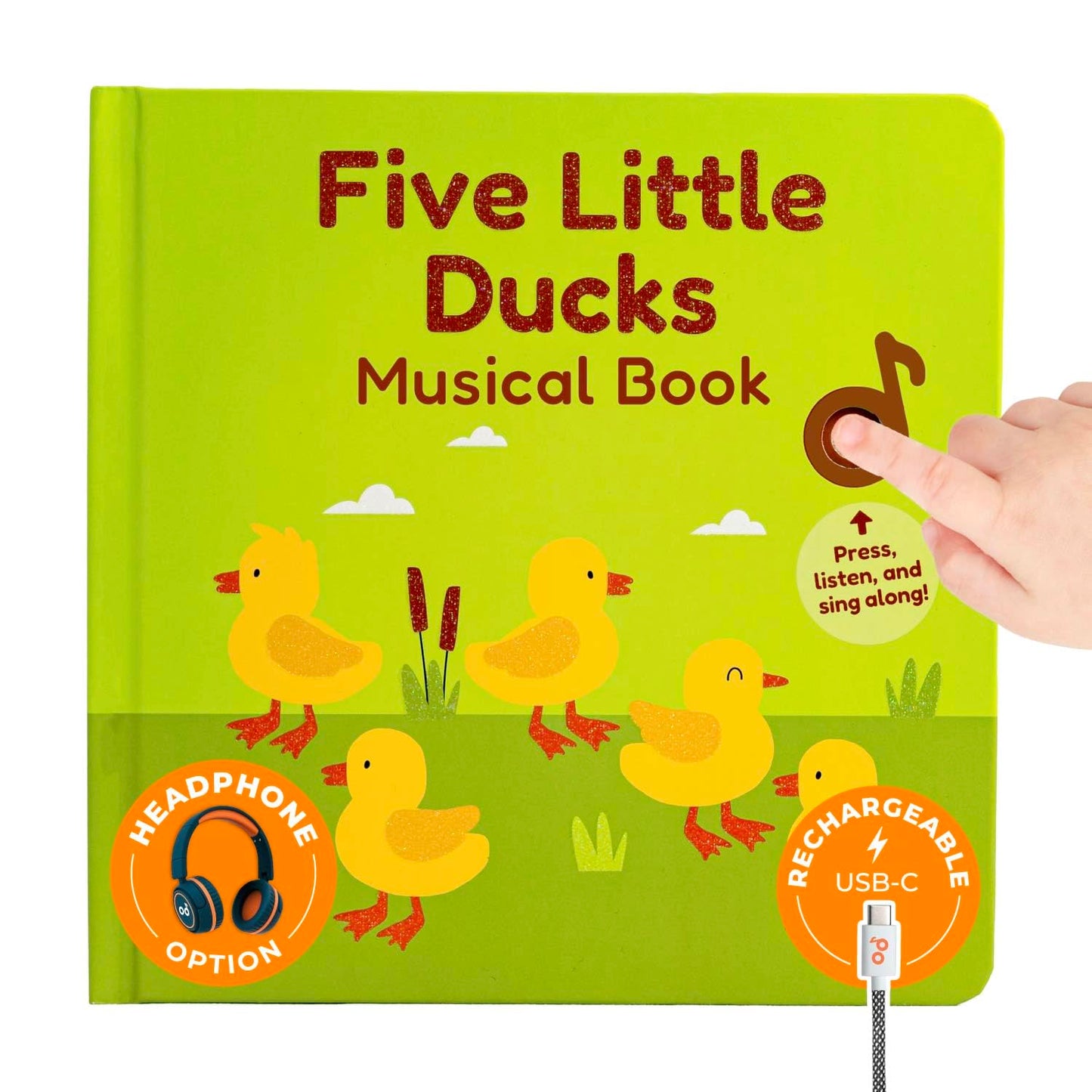 Cali's Books Five Little Ducks Nursery Rhymes Sound Book for Toddlers – 6 Songs & Headphone Jack