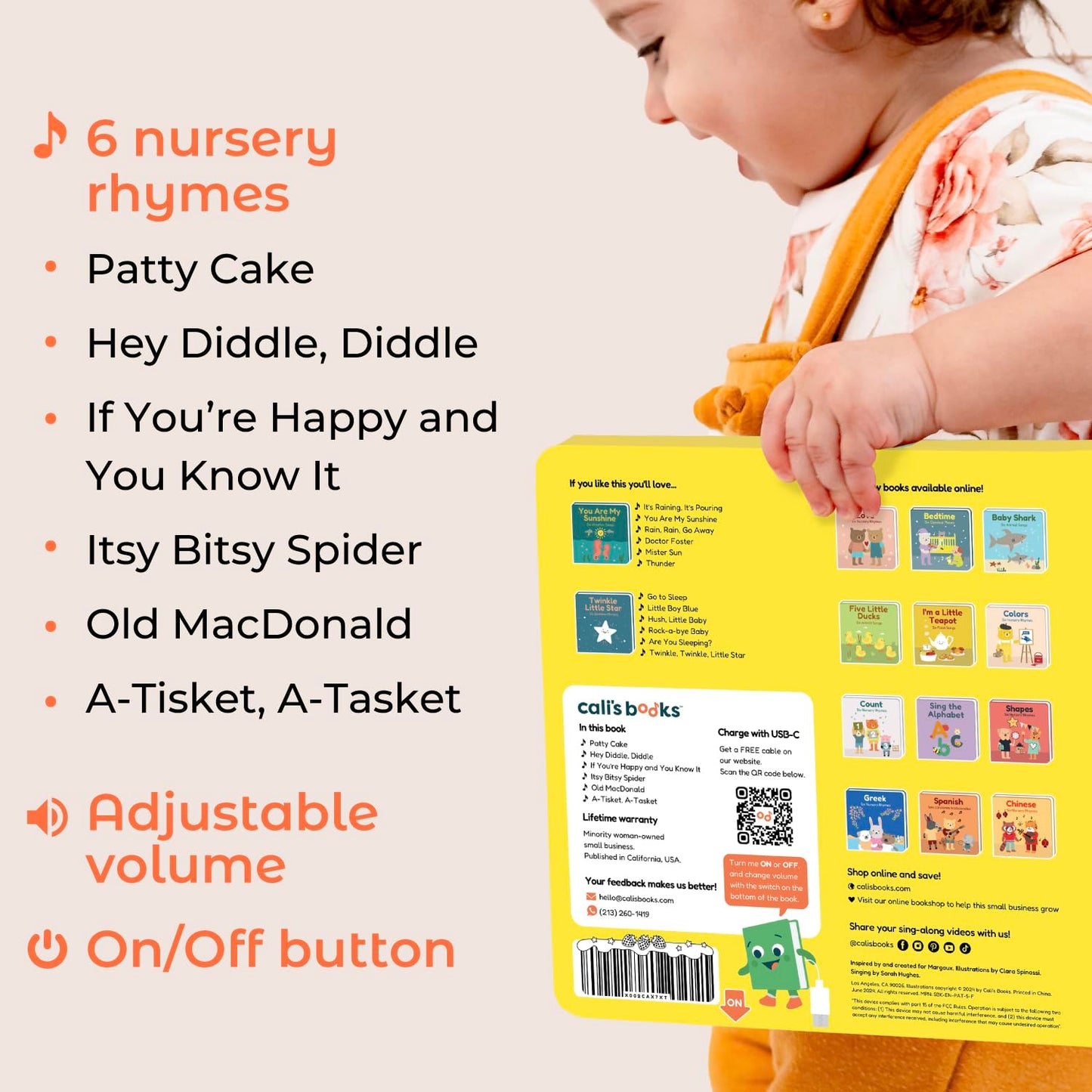 Cali's Books Patty Cake Nursery Rhymes — Interactive Sound Book for Toddlers 1–3