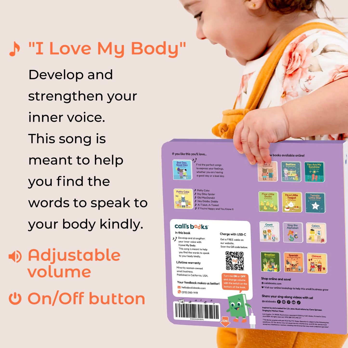 Cali's Books I Love My Body by Mother Moon | Feelings & Emotions Musical Toddler Book