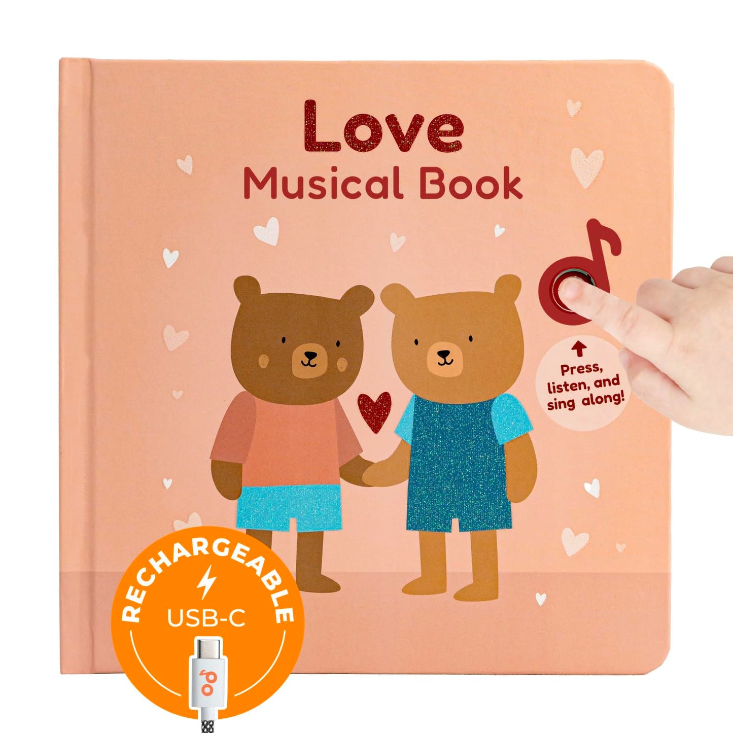 Cali's Books: Toddler Valentine Sound Book with Nursery Rhymes (USB-C Rechargeable)