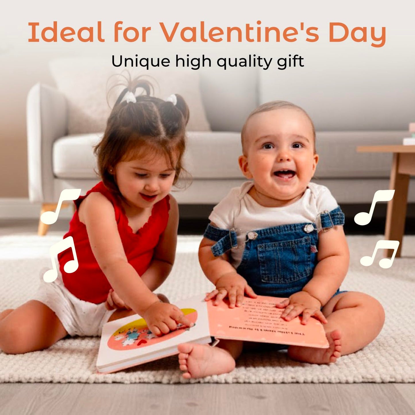 Cali's Books: Toddler Valentine Sound Book with Nursery Rhymes (USB-C Rechargeable)