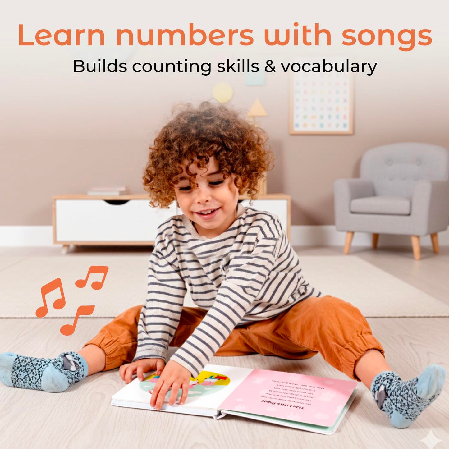 Cali's Books Number Book for Toddlers 1-3 – Learn to Count with Musical Stories