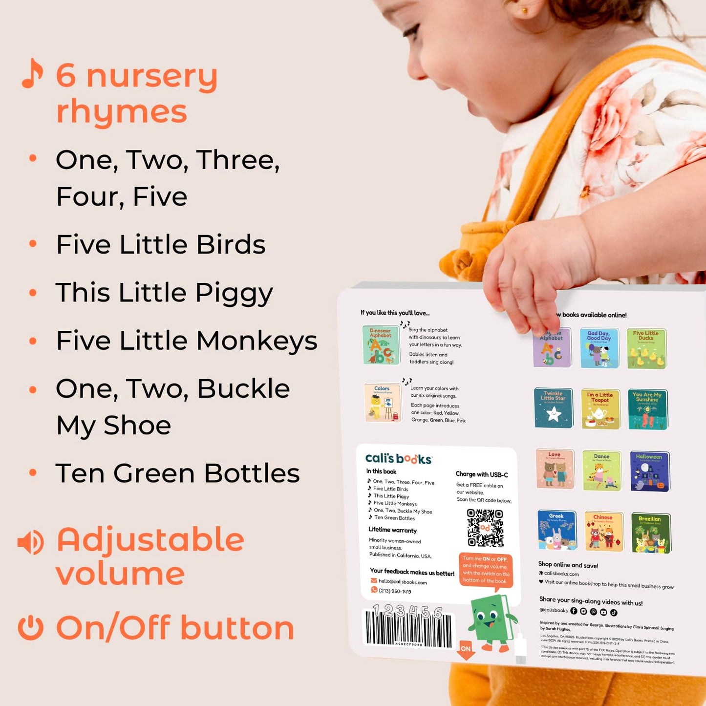 Cali's Books Number Book for Toddlers 1-3 – Learn to Count with Musical Stories