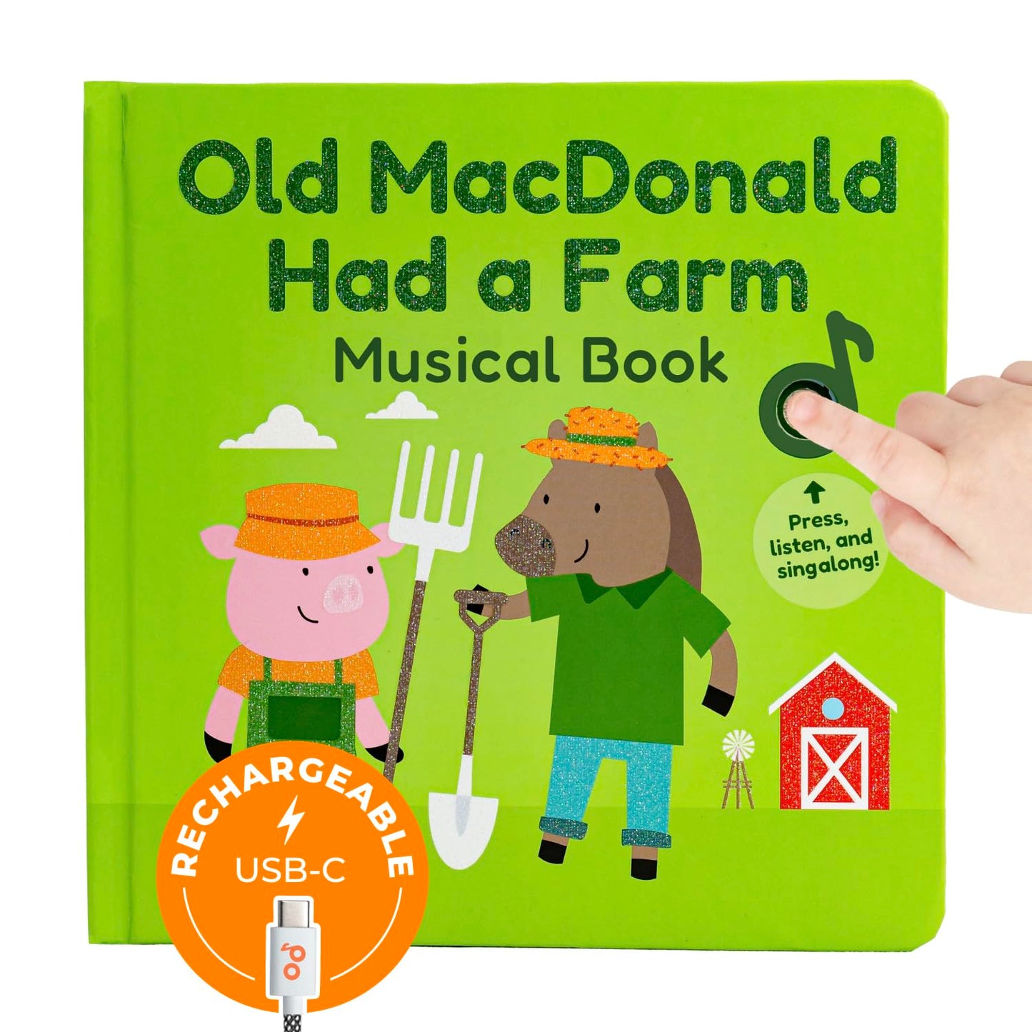 Cali's Books Old MacDonald Farm Music Book for Toddlers 1-3 | Interactive Nursery Rhymes