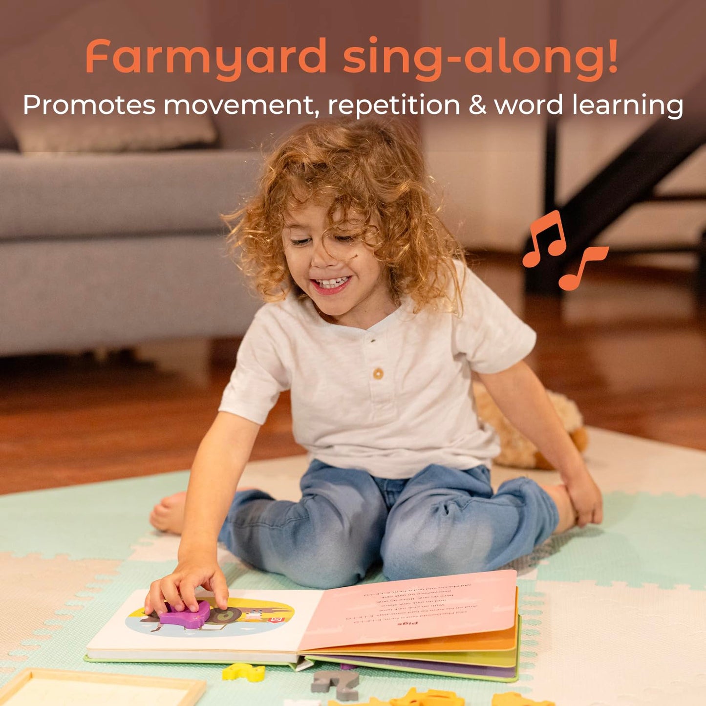 Cali's Books Old MacDonald Farm Music Book for Toddlers 1-3 | Interactive Nursery Rhymes
