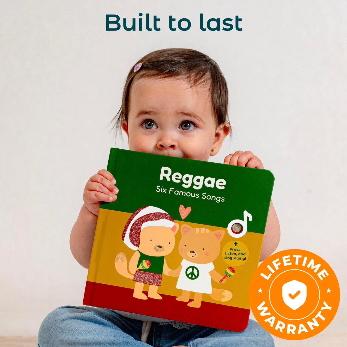 Cali's Books Reggae Musical Book for Toddlers 1-3 – Bob Marley Classics, USB-C Rechargeable