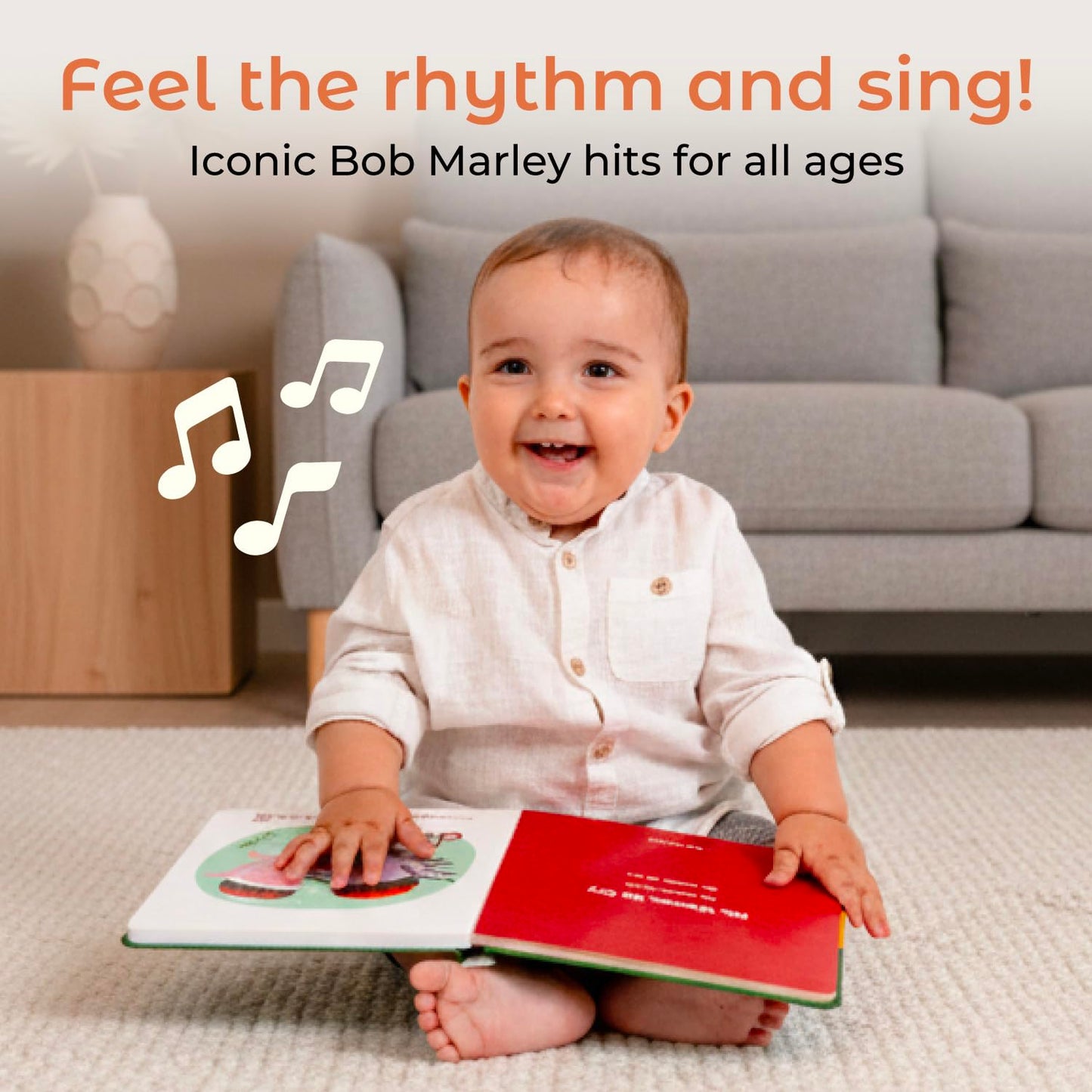 Cali's Books Reggae Musical Book for Toddlers 1-3 – Bob Marley Classics, USB-C Rechargeable