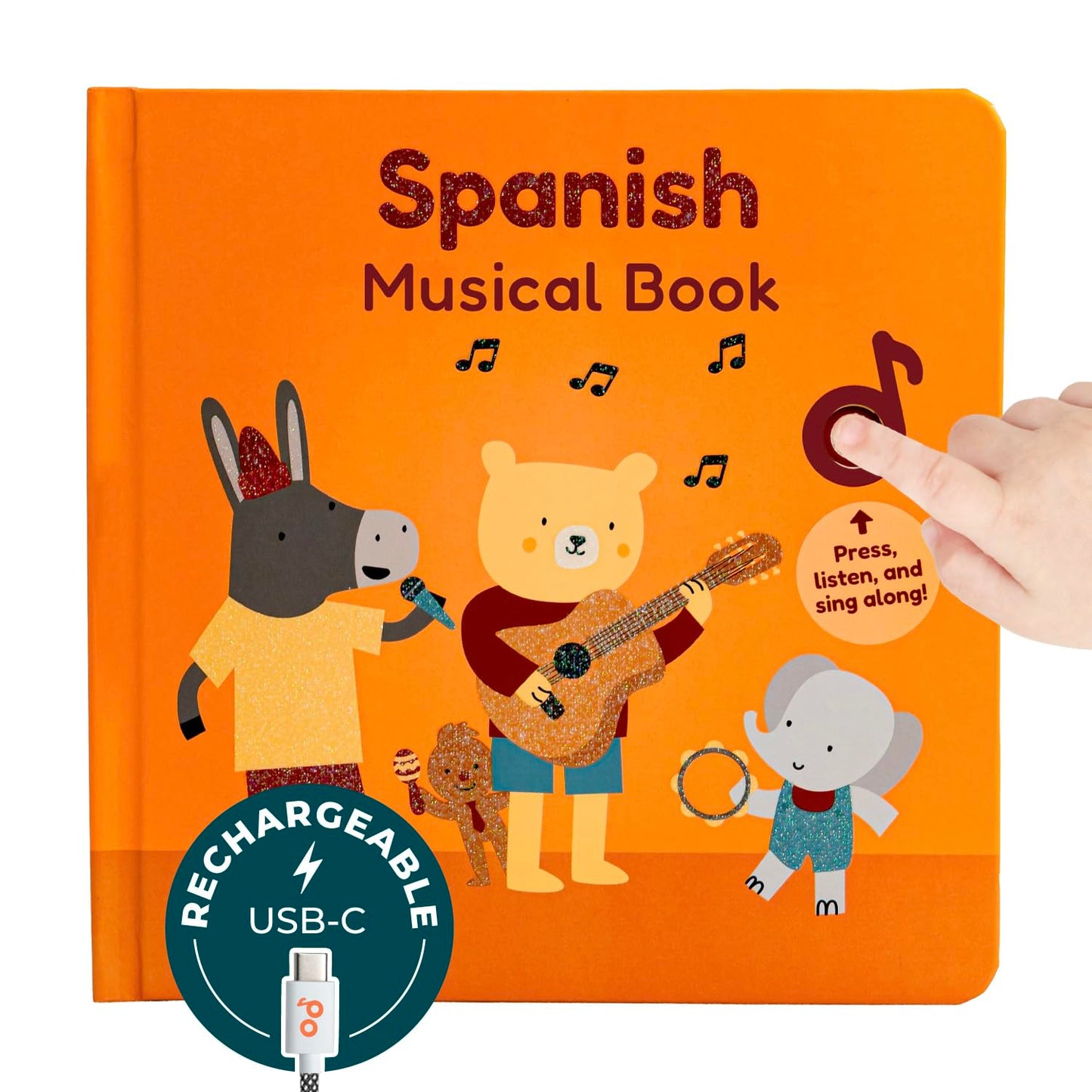 Cali's Books Spanish Book for Toddlers 1-3 – Musical Interactive Bilingual Sound Book